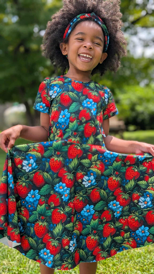 Kids Peplum Dress (Mystery Print)