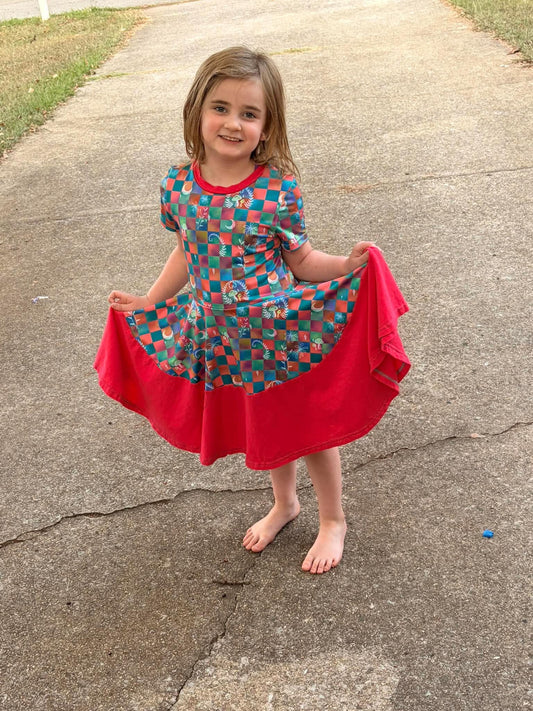 Peplum Dress (Colorblocked)