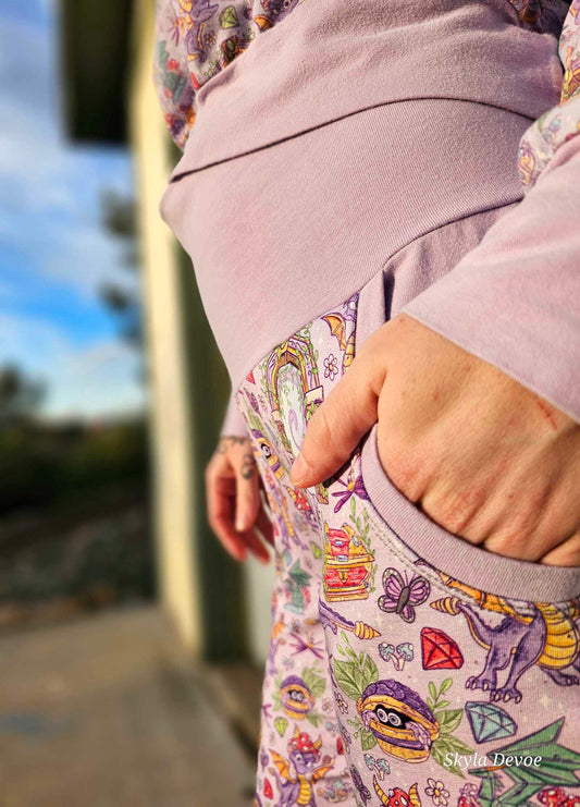 High Waisted Joggers with Pockets (Mystery Print)